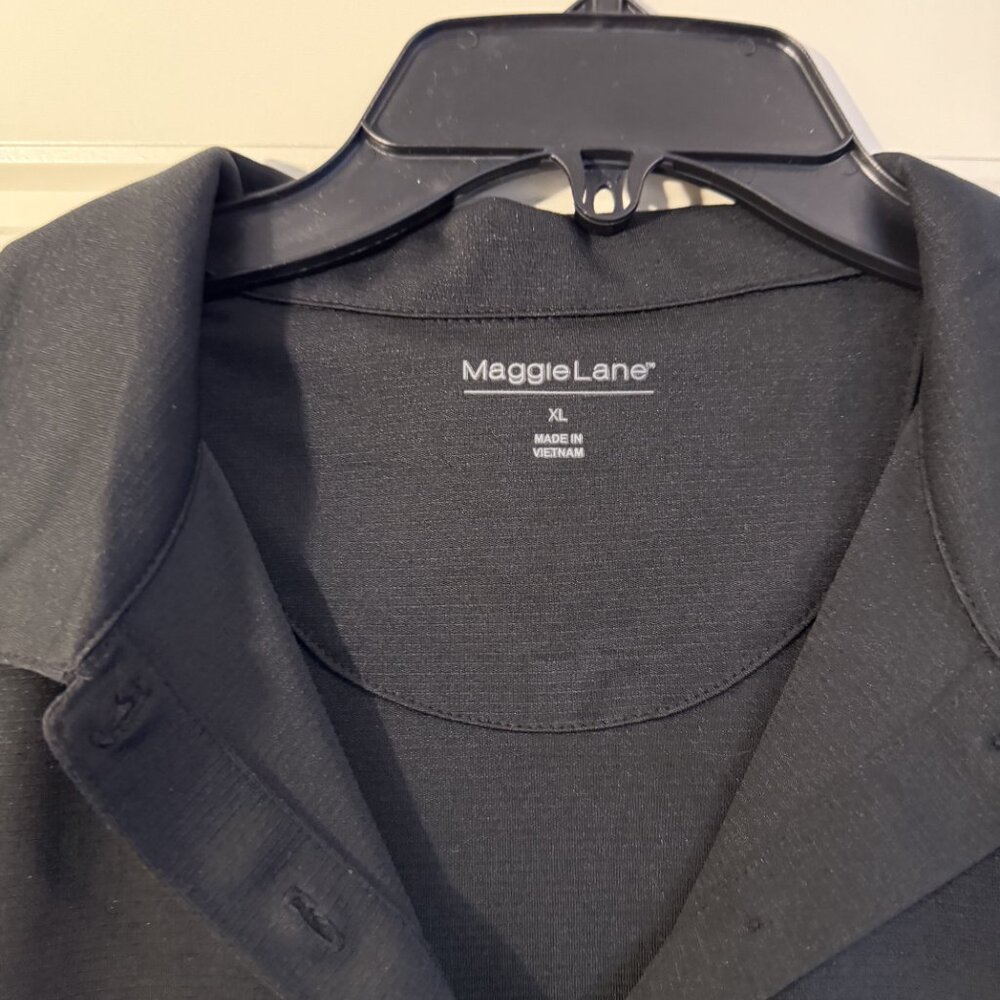 Maggie Lane Sleeveless Polo Shirt Black Lightweight Activewear Top Size XL - Picture 3 of 6
